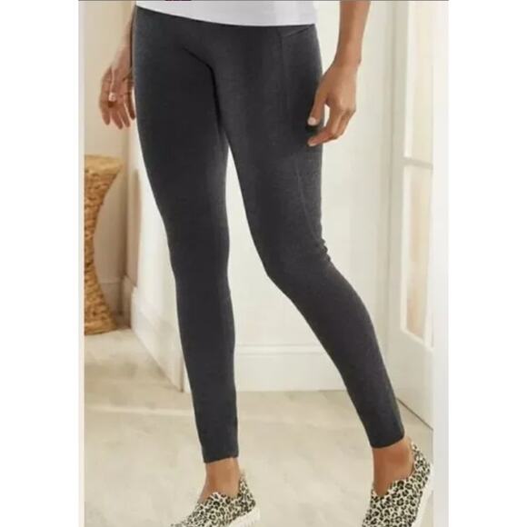 Soft Surroundings Super Slim Heathered Gray Ankle Leggings Women Sz S 6/8 - Picture 3 of 11